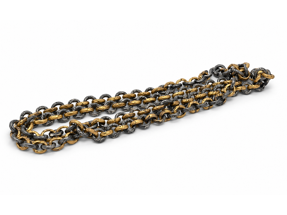 ound link necklace, circular link chain, chunky link necklace, long statement necklace, textured chain necklace, dark silver