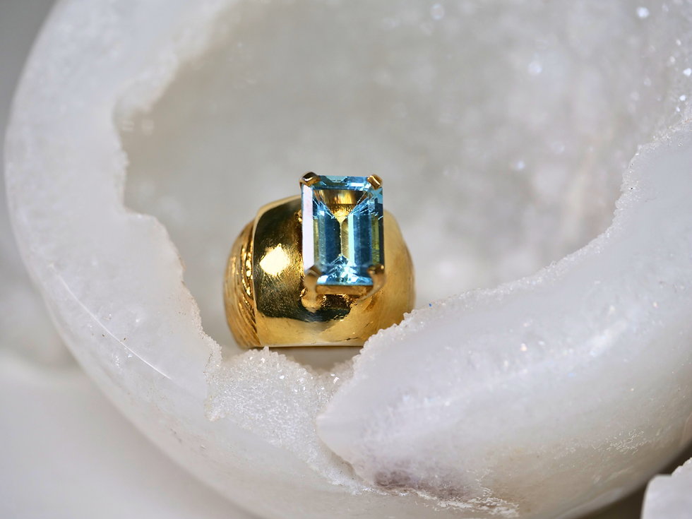 Thumbnail: ewelry, boho style ring, montana jewelry, statement blue topaz ring, unique bohemian ring, bold