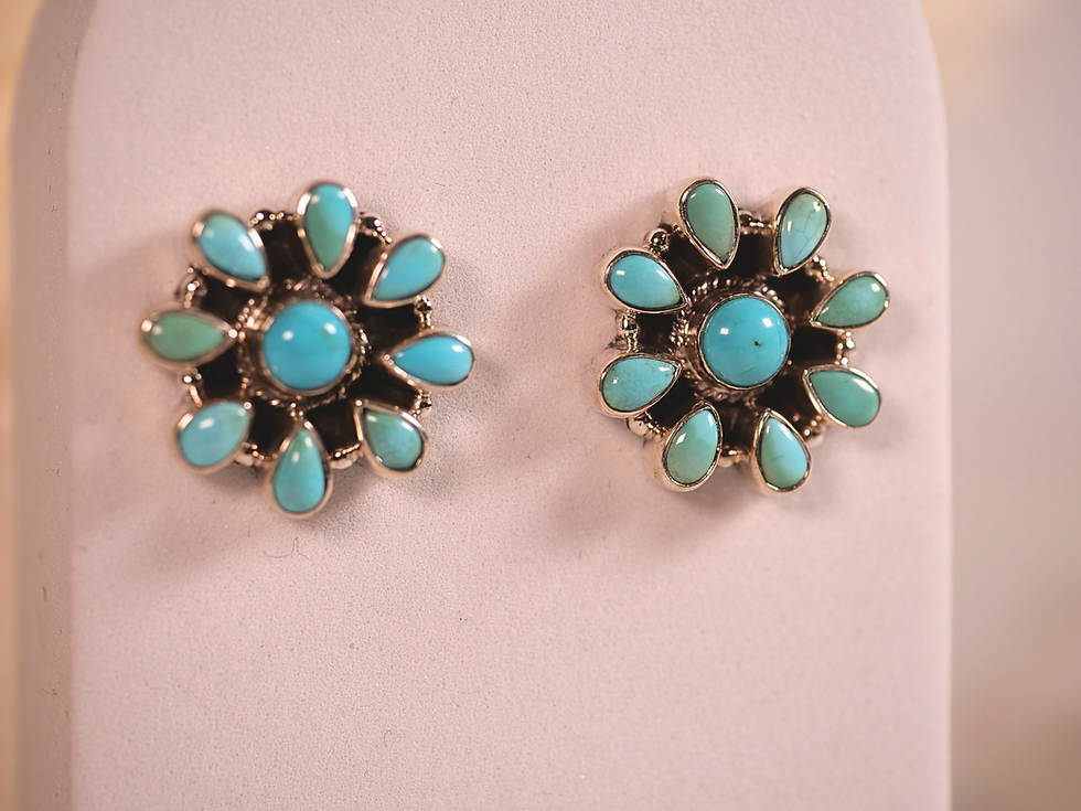 Thumbnail: earrings southwestern earrings blue stone earrings turquoise for communication turquoise for protection turquoise healing jew