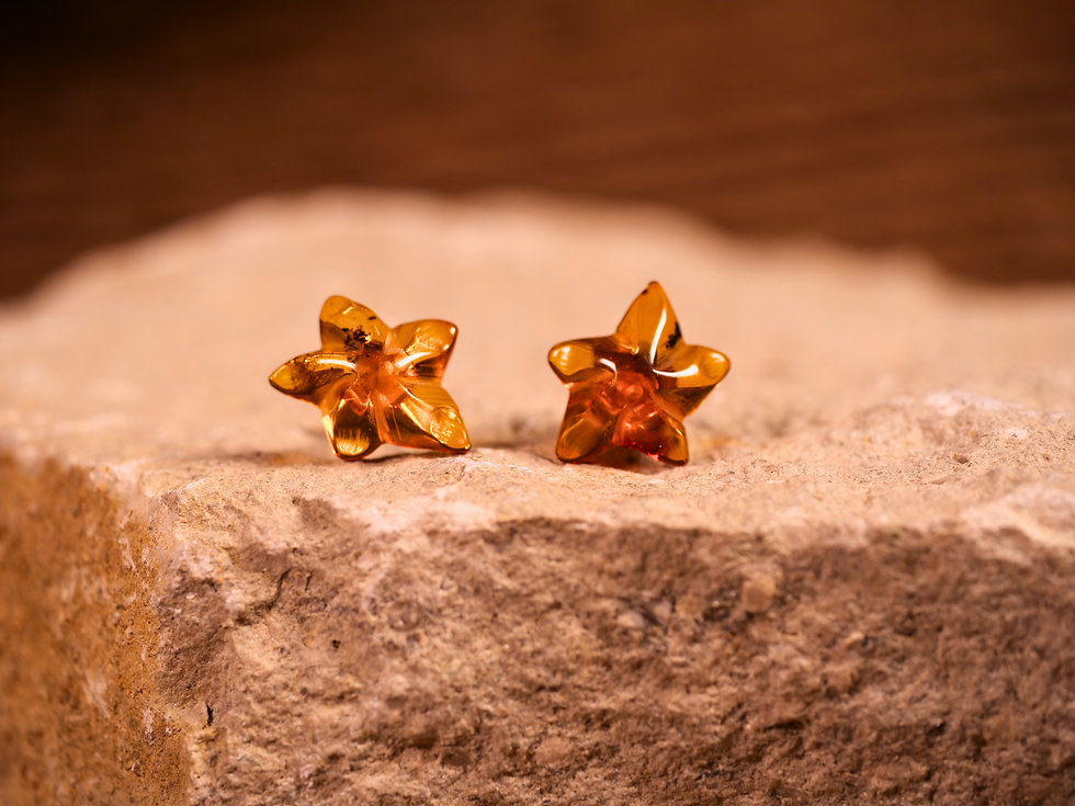 amber night sky earrings, amber cabochon stars, honey amber earrings, amber whimsical earrings,