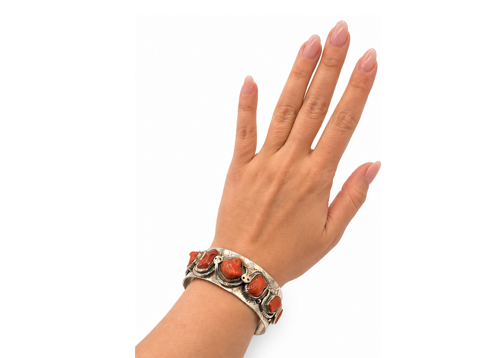 red coral cuff bracelet, coral snake bracelet, wide coral cuff, red coral bracelet, snake motif cuff bracelet, coral statemen