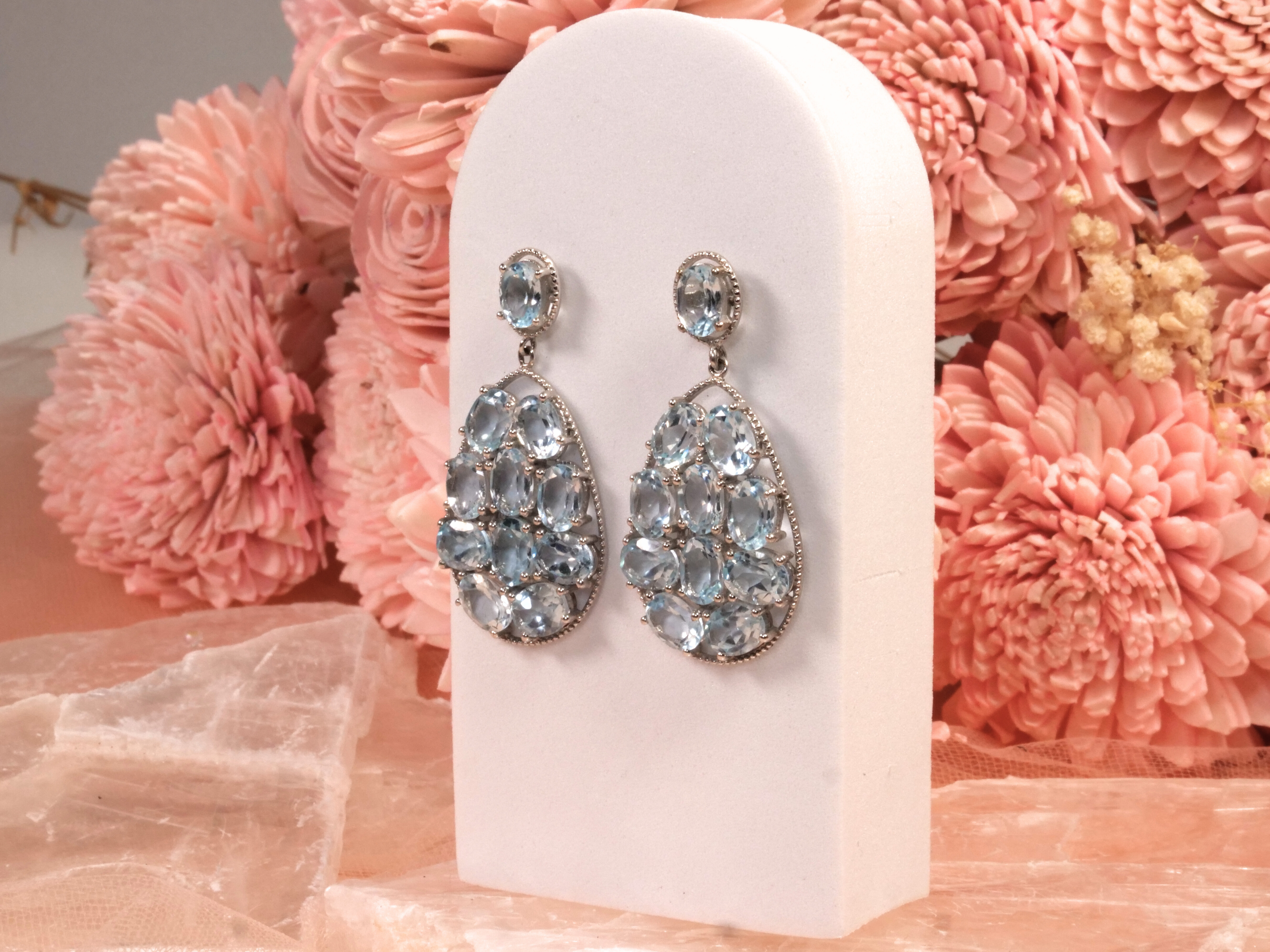 Blue Topaz Statement Earrings