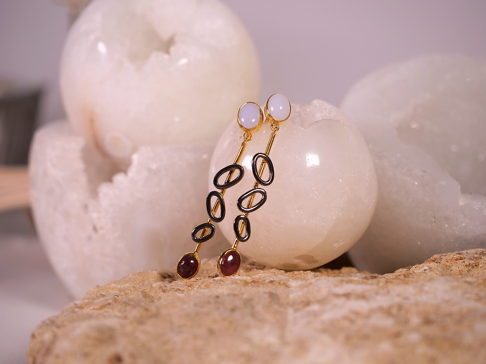 statement earrings, gemstone earrings, luxury earrings, handcrafted jewelry, gold and gemstone earrings, sleek design jewelry