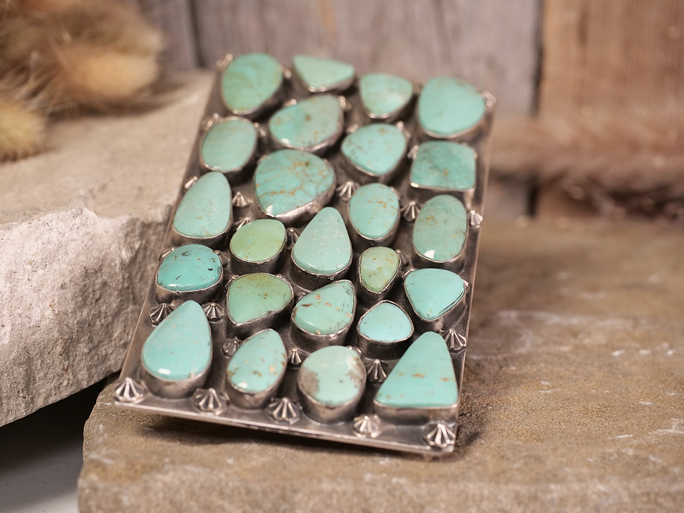 Thumbnail: Each stone is carefully polished to highlight its natural blue-green tones and earthy veins, creating a vibrant yet elegant l