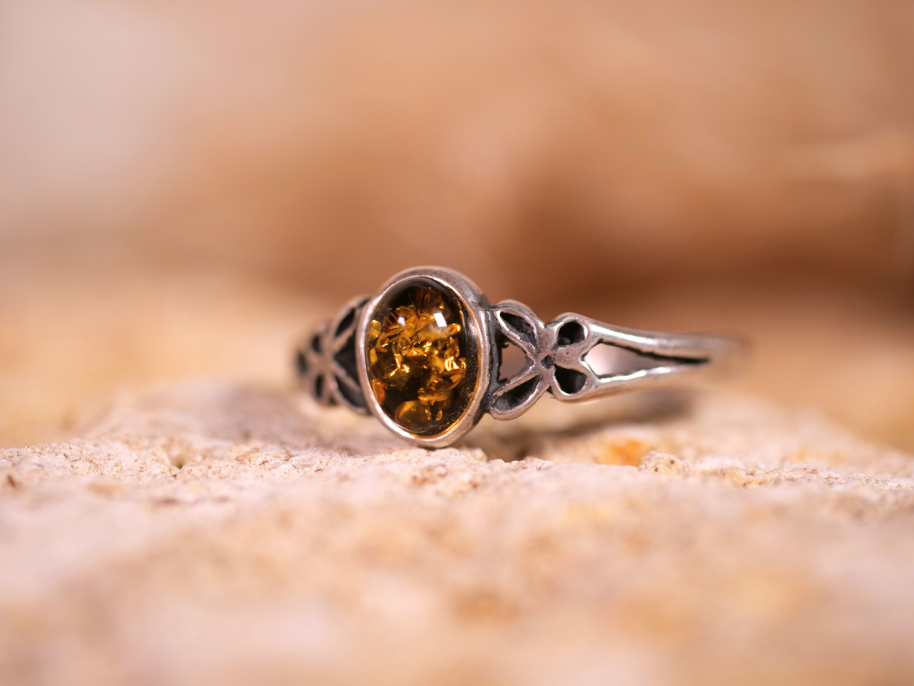 amber ring, vintage amber jewelry, floral ring, sterling silver amber, filigree ring, baltic amber, delicate jewelry antique-