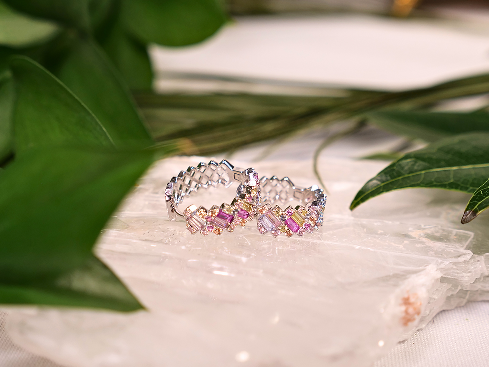 Thumbnail: Multistone Baguette Hoops - Silver