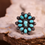 Thumbnail: silver cluster ring turquoise bohemian jewelry turquoise energy ring turquoise crystal jewelry turquoise gemstone silver ring