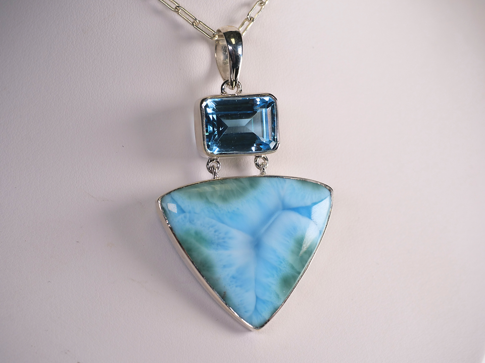 Thumbnail: Larimar and Blue Topaz Necklace