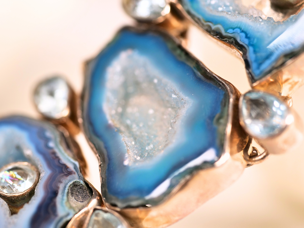 Thumbnail: Blue Topaz and Seafoam Druzy Bracelet