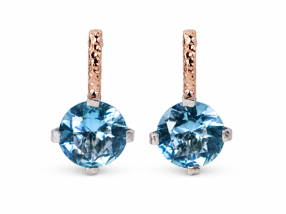 bora earrings, bora drop earrings, bora jewelry, blue topaz earrings, blue topaz drop earrings,
