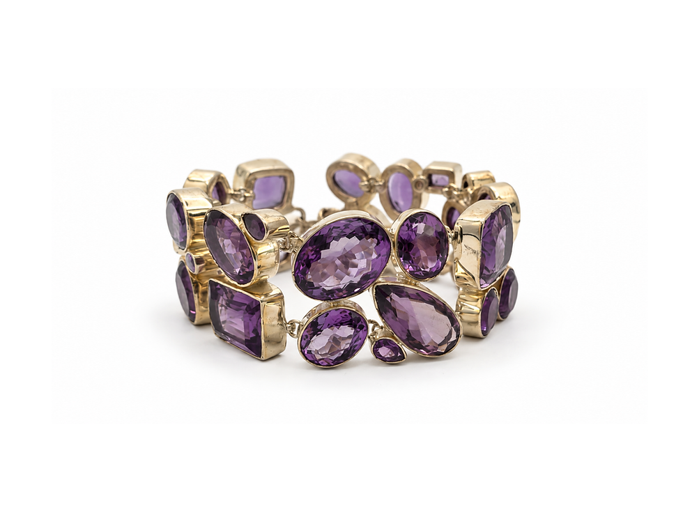 bezel set gemstone bracelet multi stone gemstone bracelet gemstone cluster bracelet gemstone toggle bracelet ornate purple br
