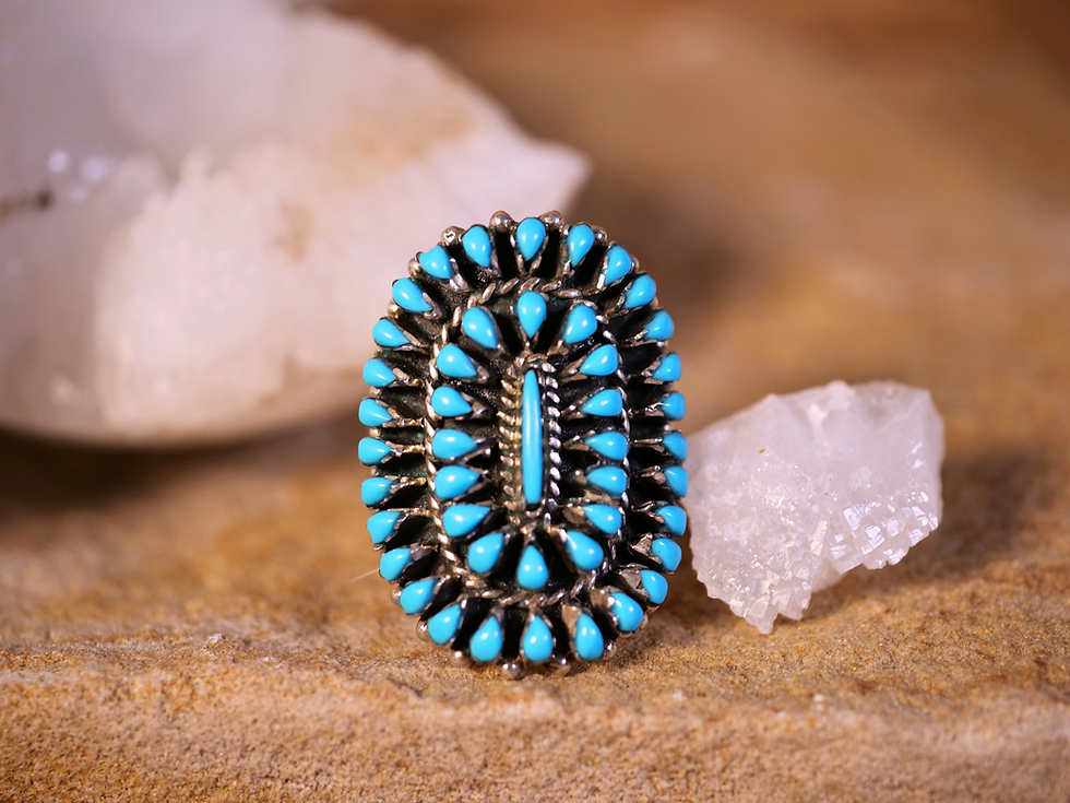 Thumbnail: meaningful gemstone piece gift for turquoise lovers gemstone centerpiece jewelry rock shop turquoise handmade gemstone ring c