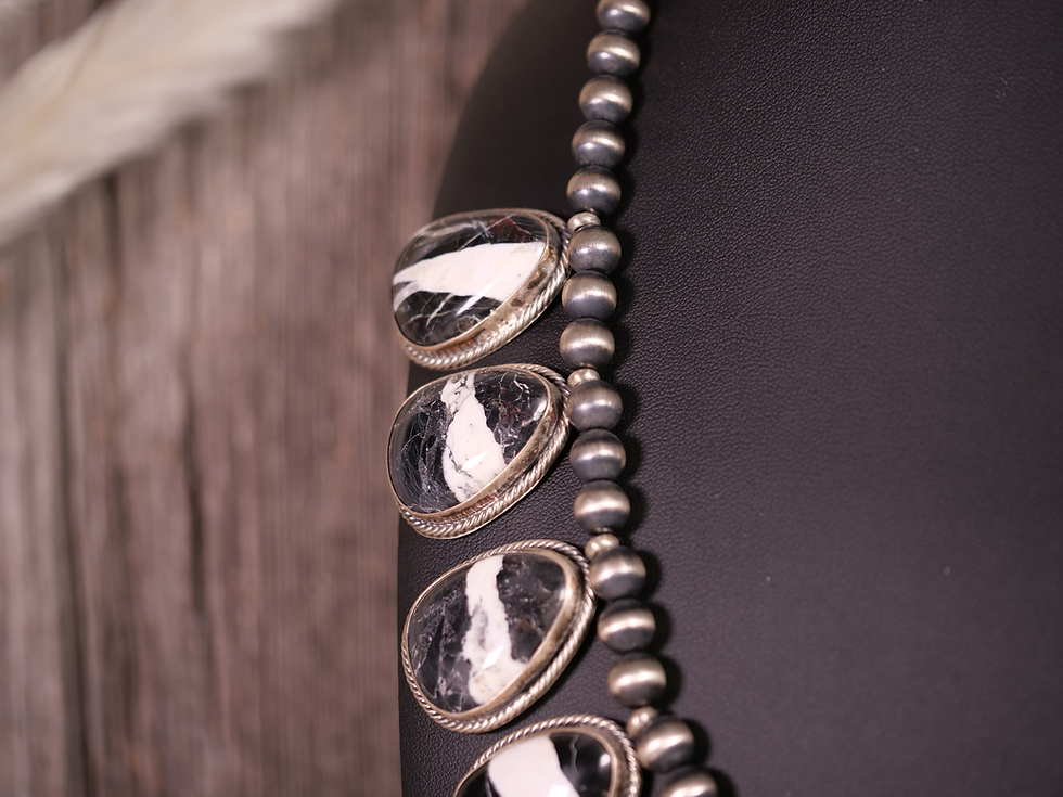 Thumbnail: navajo silver necklace, buffalo stone pendant necklace, statement necklace white buffalo, white buffalo silver jewelry,