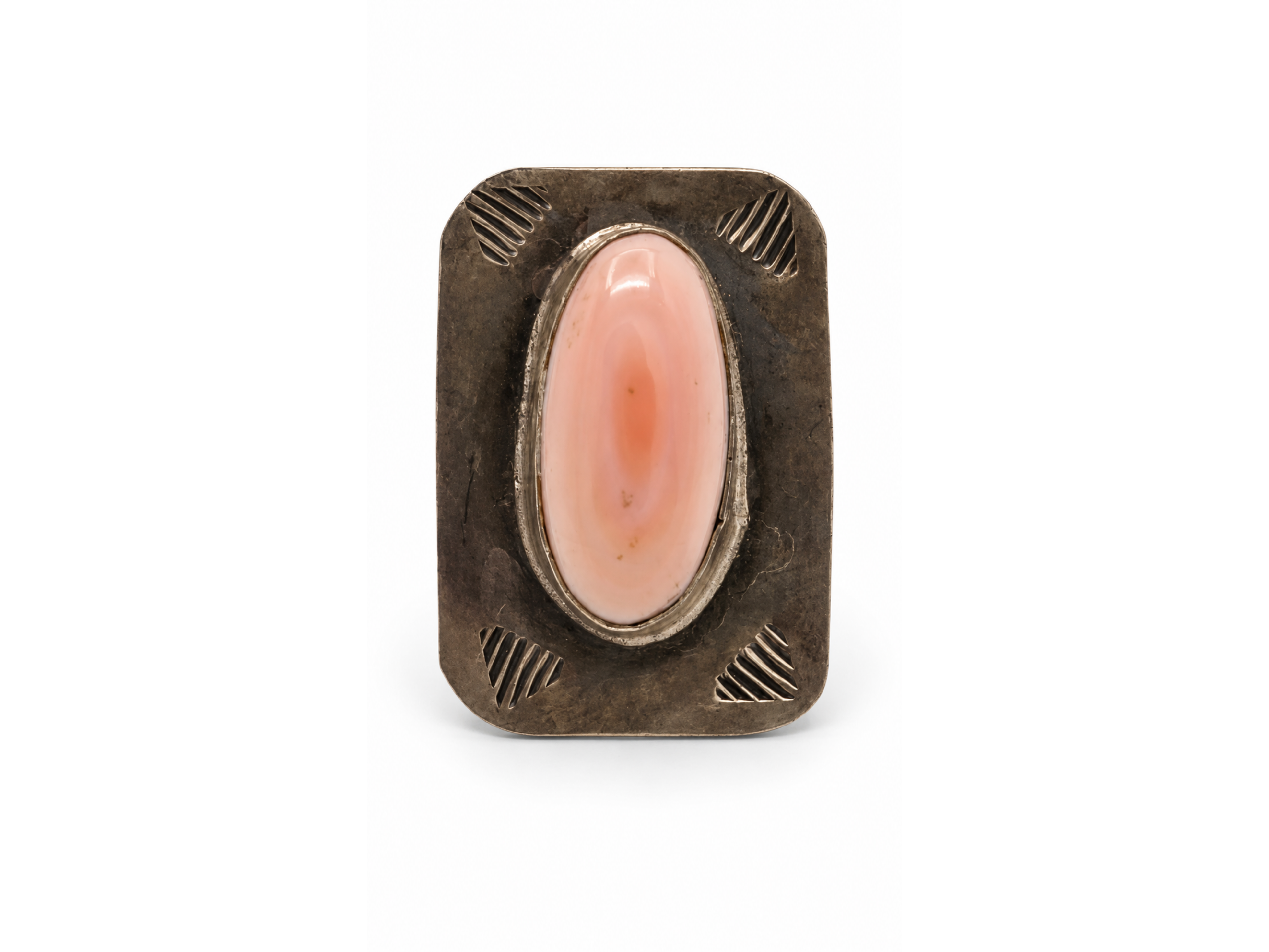 pink conch ring, pink conch shell ring, oval pink conch ring, pink conch statement ring, Western conch jewelry, conch cabocho
