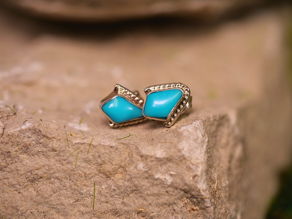 Thumbnail: bohemian earrings, southwestern turquoise, turquoise statement, bright turquoise earrings,