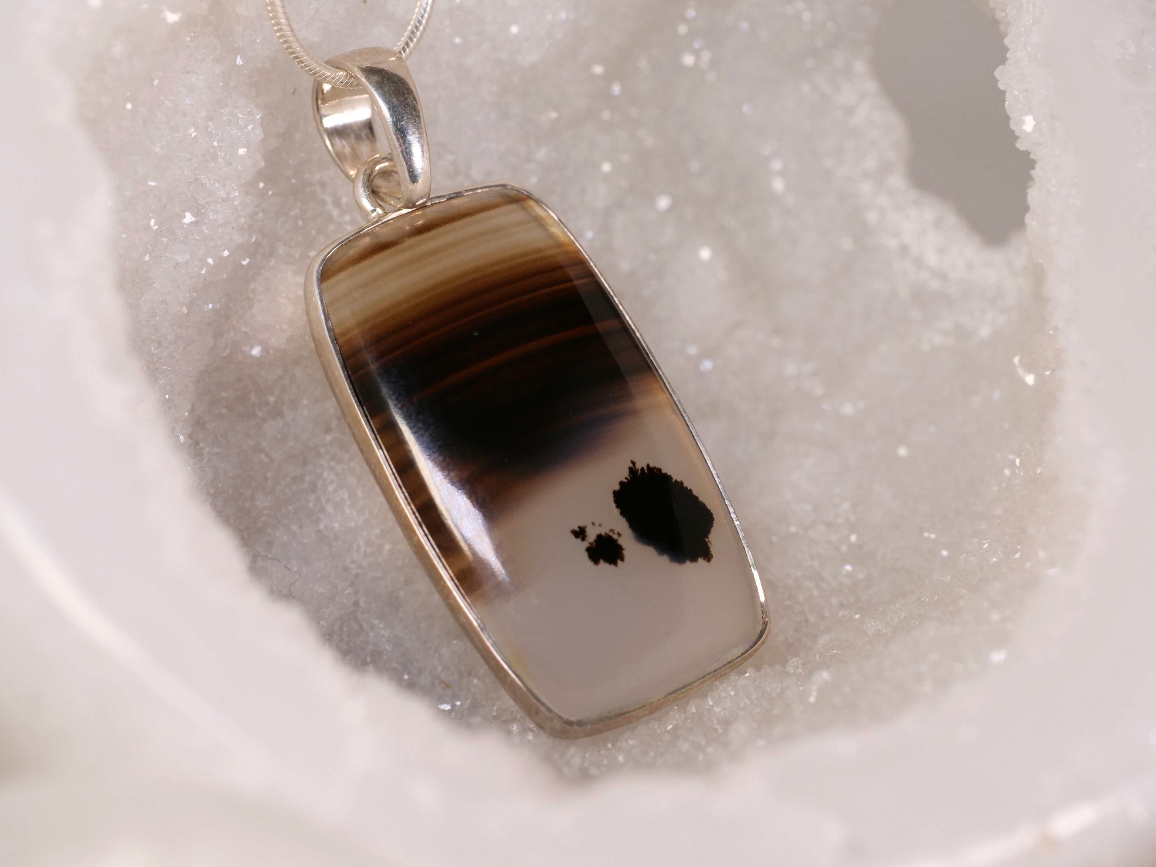 Montana Agate, Montana Agate jewelry, rectangular agate pendant, natural stone jewelry, agate necklace, striped agate jewelry