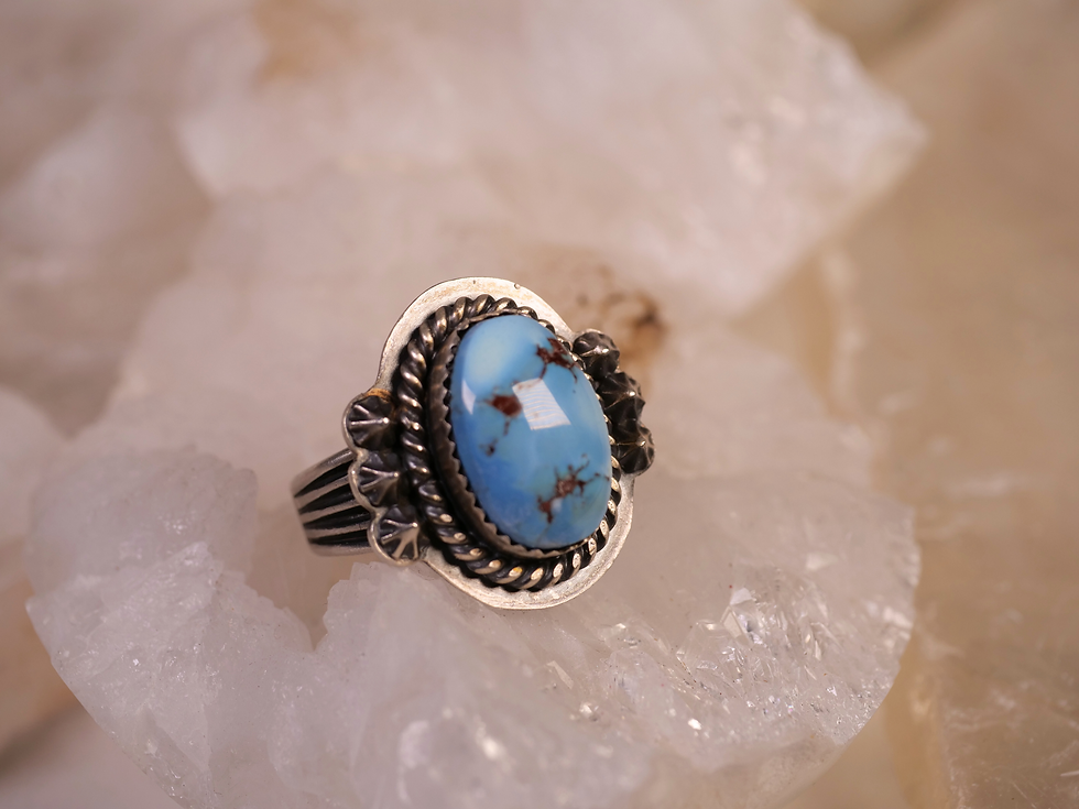 Thumbnail: southwest style ring, boho turquoise ring, artisan ring, handmade ring, silversmith made