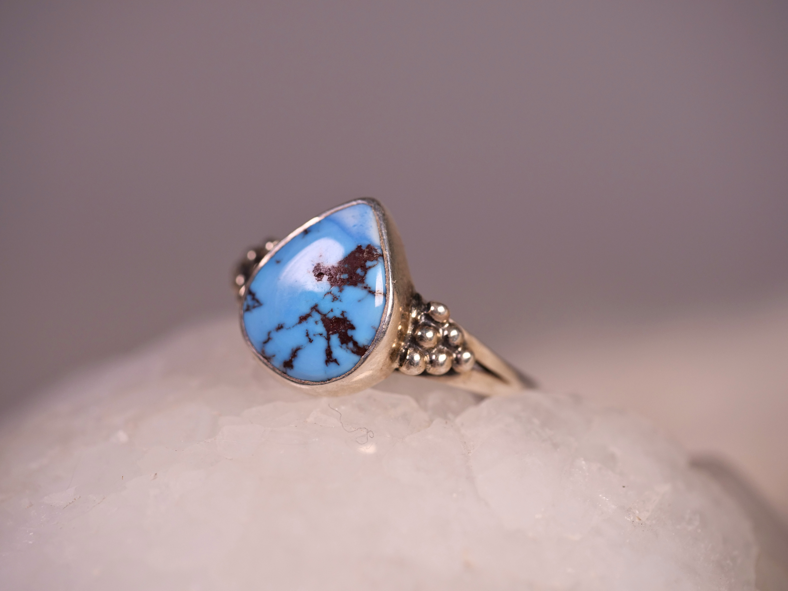 golden hill turquoise ring, golden hill turquise ring, teardrop turquoise ring, pear turquoise ring, sterling silver turquois