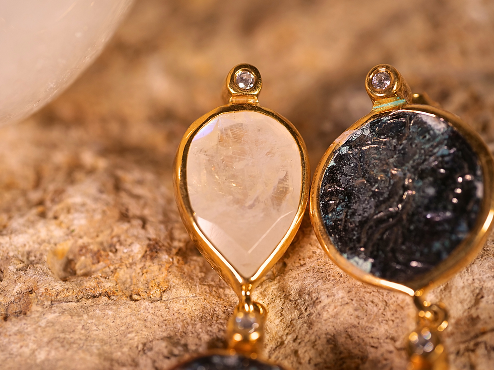 Thumbnail: mystical earrings, women’s statement jewelry, old-world charm, renaissance jewelry, jewelry for history lovers