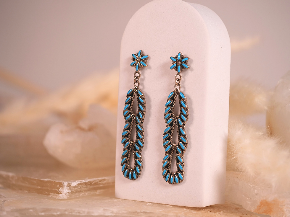 Thumbnail: jewelry elegant turquoise earrings silver drop earrings ethnic jewelry gemstone earrings turquoise stud earrings vintage sty