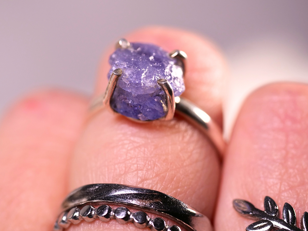 raw tanzanite ring, rough tanzanite ring, tanzanite raw crystal ring, natural tanzanite, genuine tanzanite, real tanzanite, m