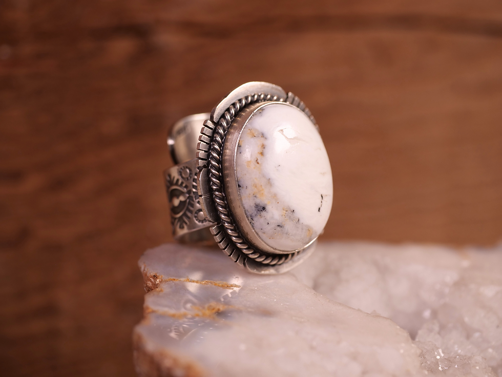 Thumbnail: buffalo turquoise jewelry, oval cabochon gemstone ring, rustic silver jewelry, chunky stone ring,