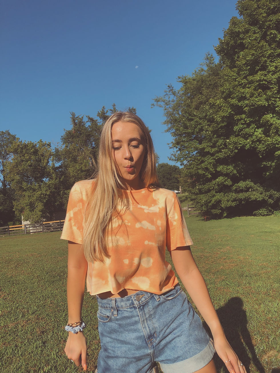 Thumbnail: "Cutie Tangerine" Custom Tie Dye Crop