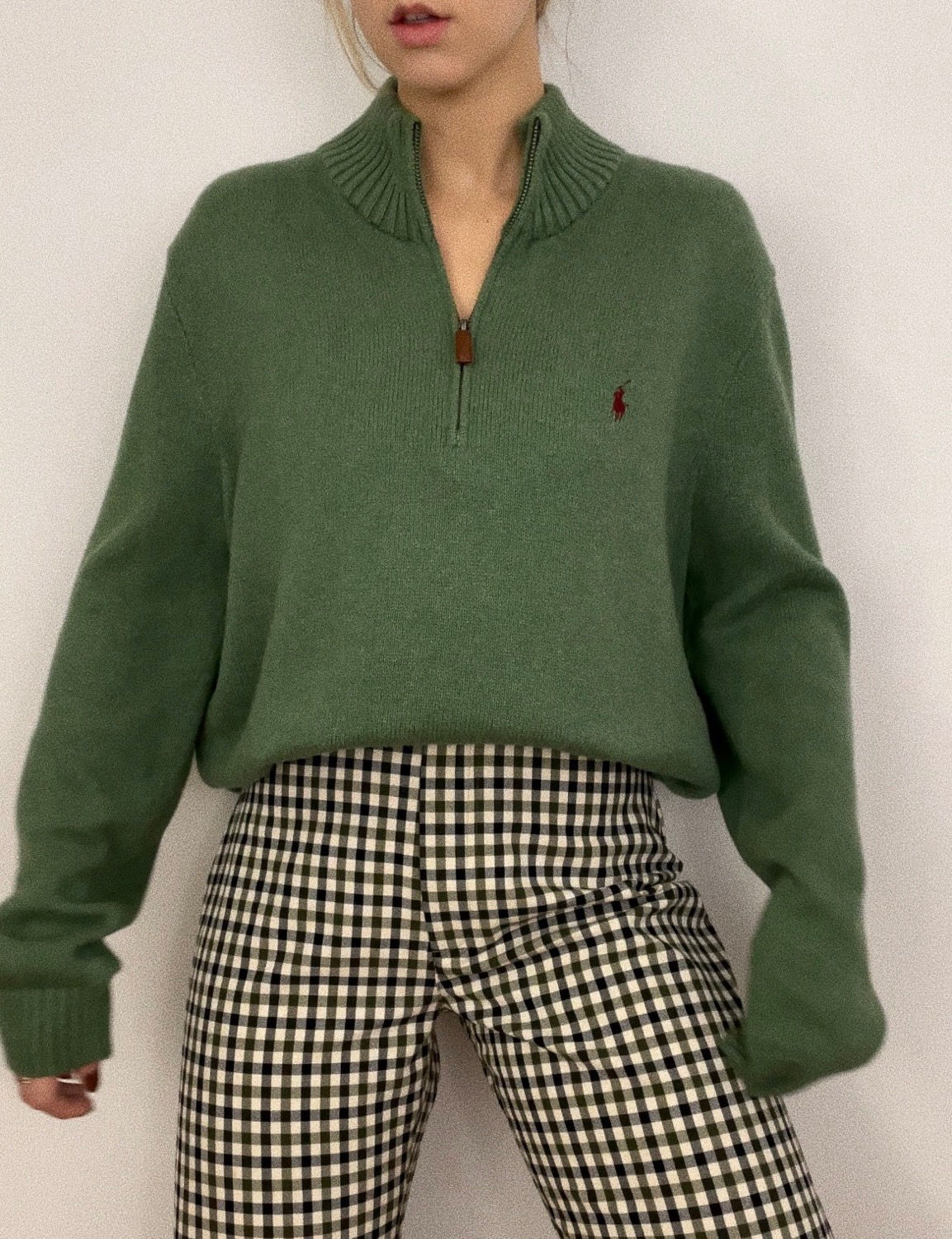 Sage Ralph Lauren Polo 1/4 Zip Sweater