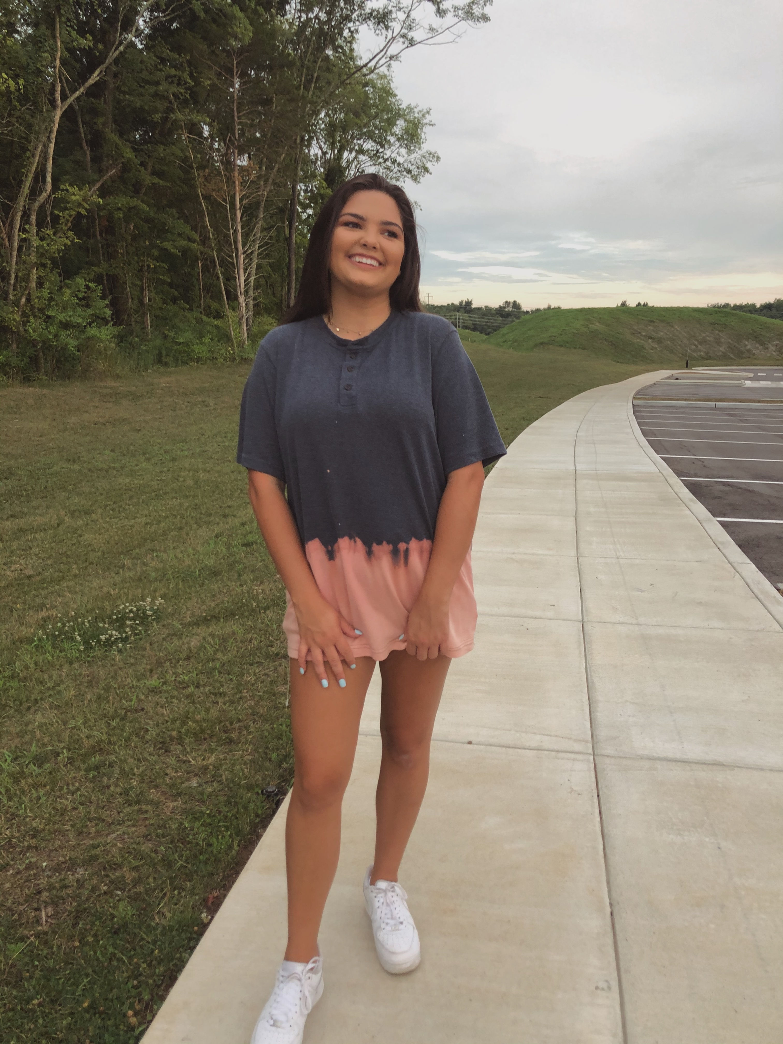 "Rusted Roots" Henley Dip Dye