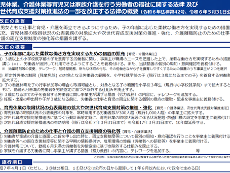 改正育児・介護休業法が成立