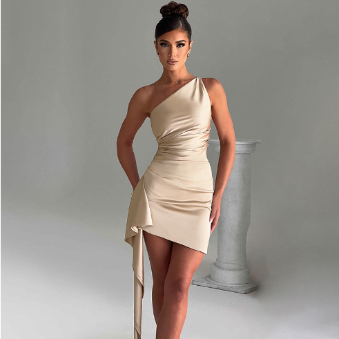 Miniatura: Chic One-Shoulder Party Mini Dress