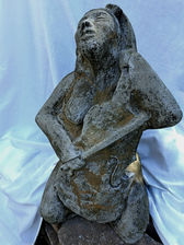 3-D concrete sculptures, garden art, woman statue, Maria Doef MAG artists, daughter of Pieter Doef