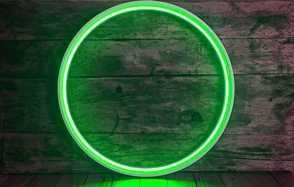 Thumbnail: XXL Neon Ring Light LED Wall Light Ø60cm on a black Rim for Hanging