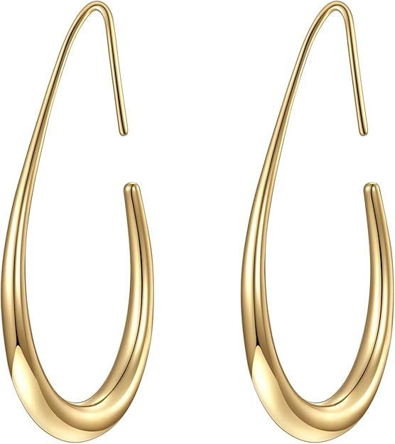 gold teardrop hoop earrings