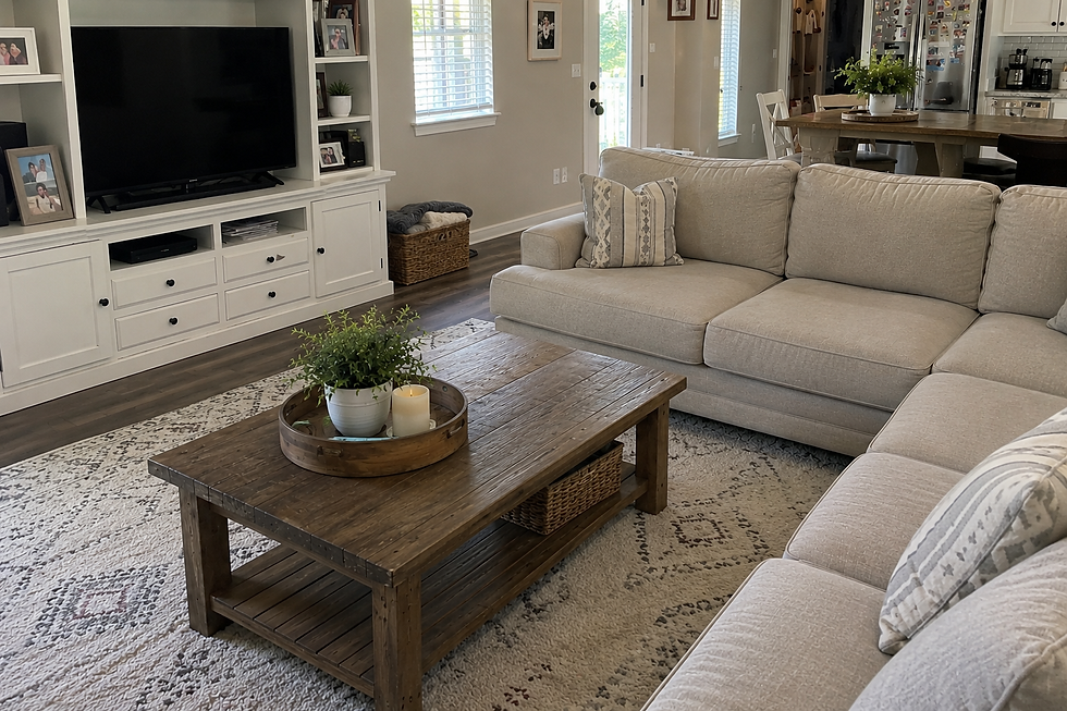 clean and organized living room