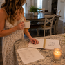 woman looking at cleaning schedule