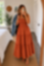 rust tiered maxi dress