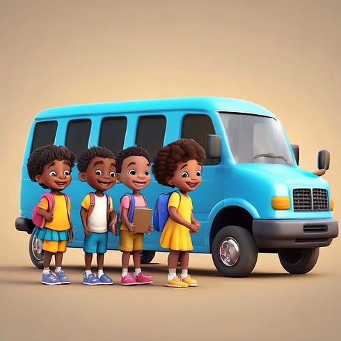 happy black children lined up to get on the school van.jpg