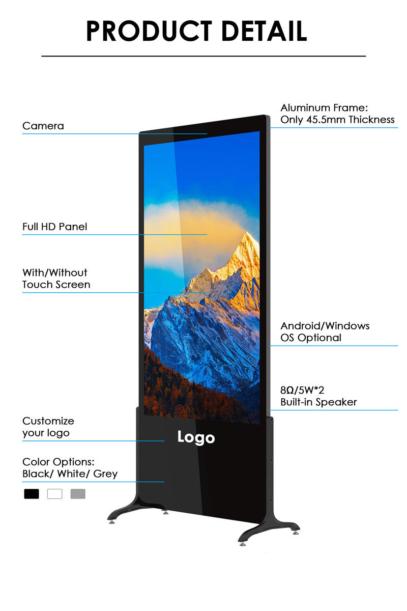 Thumbnail: Ultra Thin Indoor Digital Signage Kiosk Android LCD Advertising Player