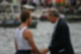 Ian congratulating current committee member Nick Friend.