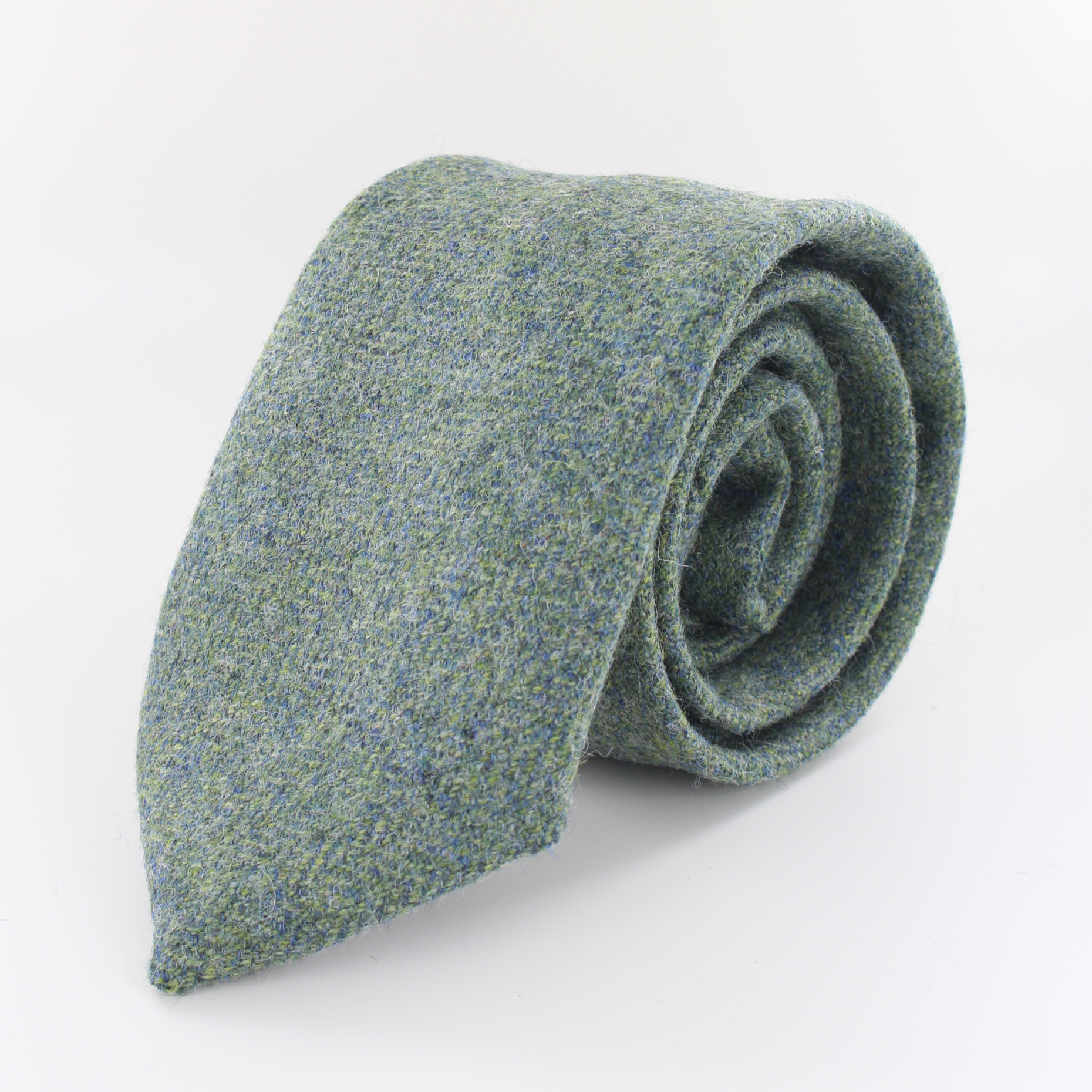 Lichen Green Wool Herringbone Tie