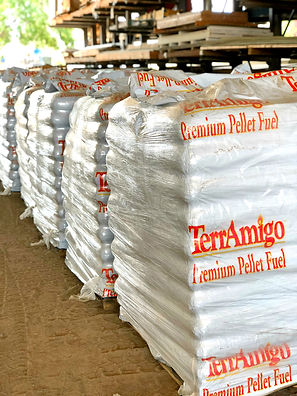 40 lb bag premium wood burning pellets from TerrAmigo for sale by the bag or by the ton are in stock at RAKS Building Supply in Los Lunas, Albuquerque, Edgewood and Socorro, New Mexico.
