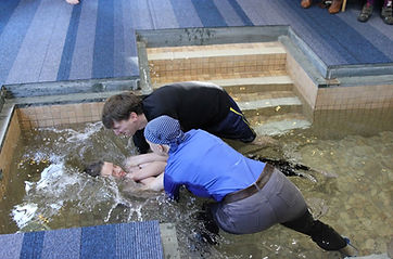 Baptism in pool at St Andrew's Goldsworth Park