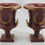 Thumbnail: Trenton Pottery Classic Art Deco Urn Set in Berry/Gold Glazes Original Condition