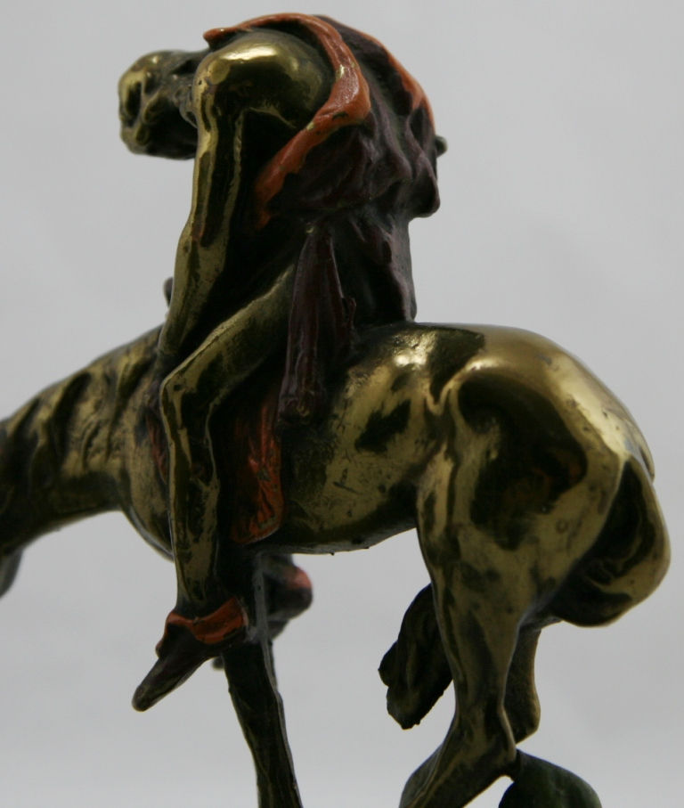 Thumbnail: Armor Bronze 'End of Trail' Polychrome Bookends 1920s
