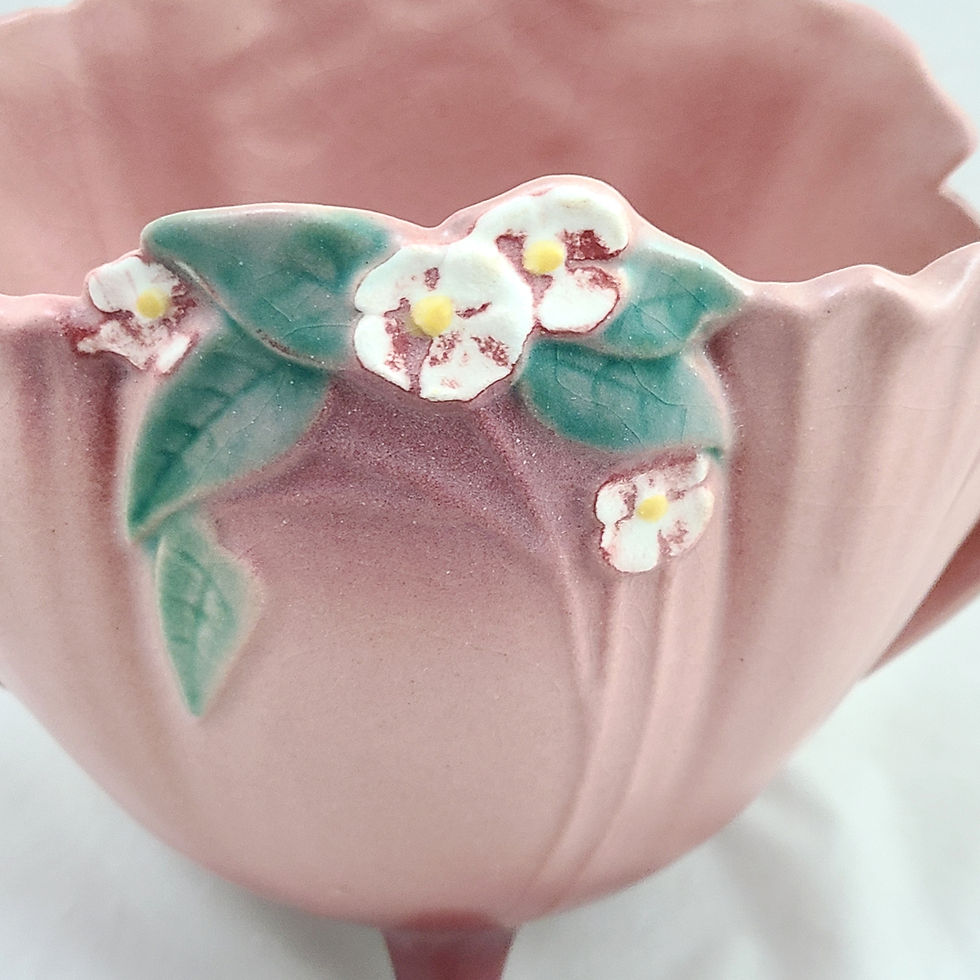 Thumbnail: Roseville Mock Orange Basket in Gorgeous Shaded Pink Glaze 910-10 Original Cond