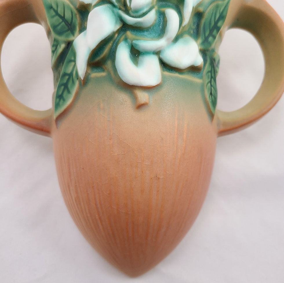 Thumbnail: Roseville Gardenia Wallpocket in Matte Cinnamon Amber Glaze Original Condition
