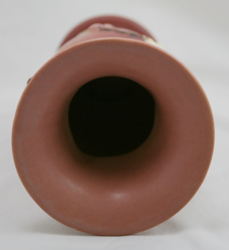 Thumbnail: Roseville Apple Blossom Vase Shape #385-8" in Pink Blushed Glazes