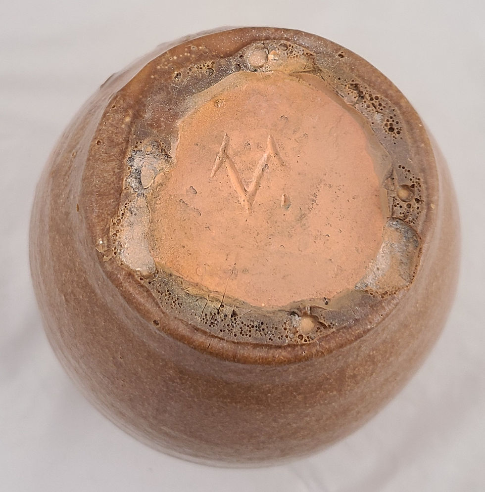 Thumbnail: Volkmar Kilns Metuchen, NJ Arts & Crafts Vessel in Organic Mustard Glaze c1903-5