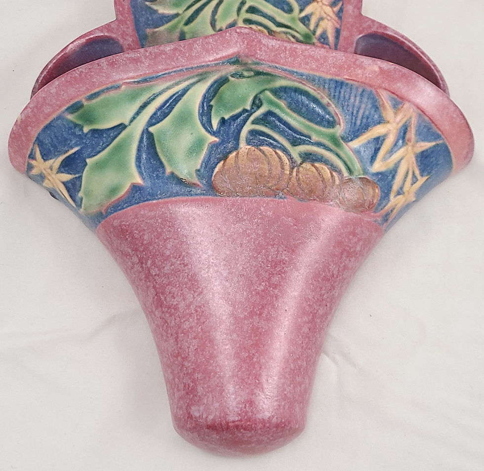 Thumbnail: Roseville Baneda Wallpocket in Pink Glaze Shape 1269-8
